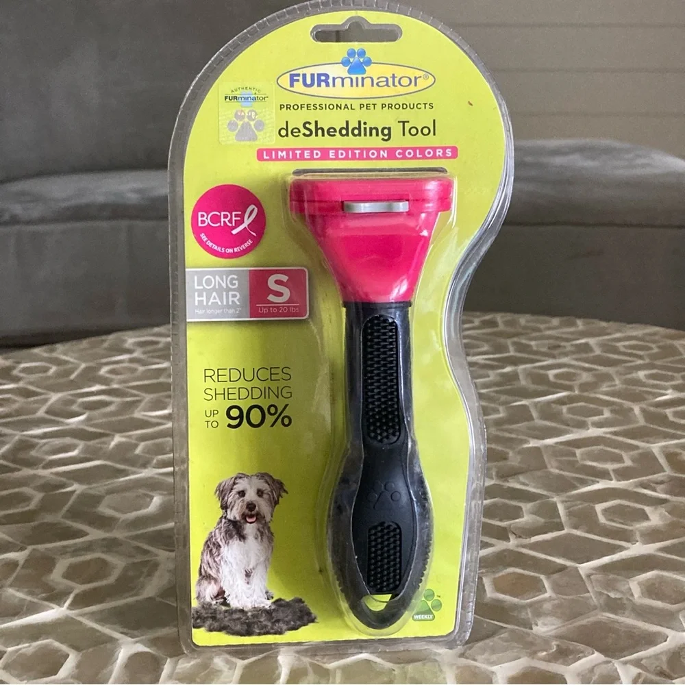 NEW! FURminator Undercoat Deshedding Tool for Small Dogs: Short Hair in Red/Grey